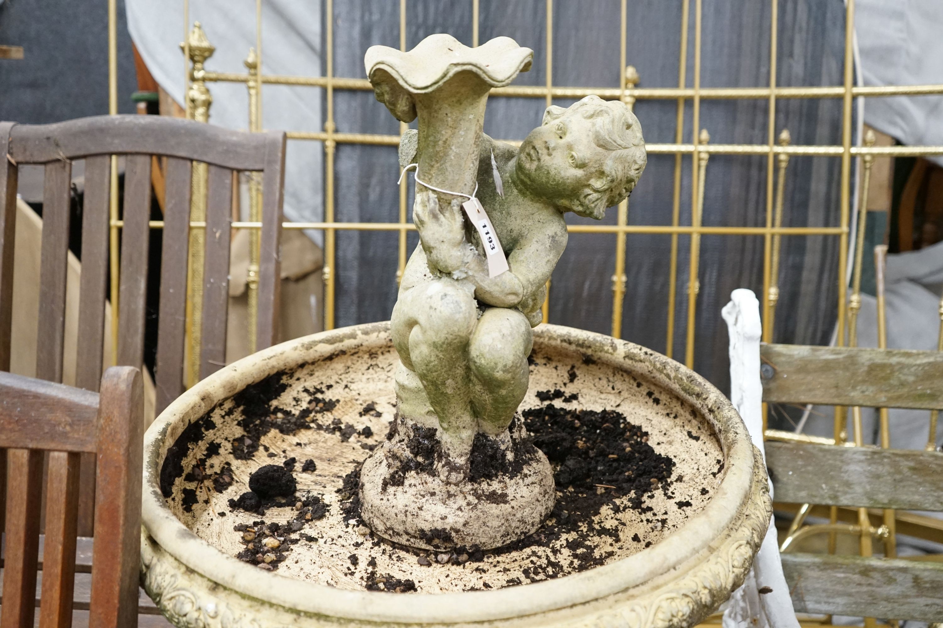 A Doulton Lambeth stoneware garden fountain, diameter 60cm, height 112cm